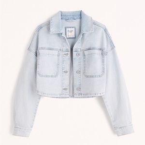 Abercrombie Cropped Denim Shirt Jacket Size M